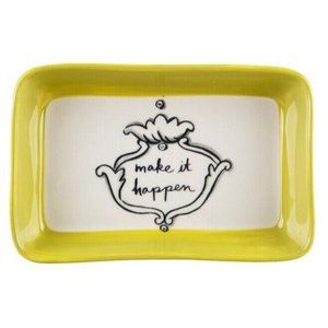 Trinket Tray YELLOW 7" Molly Hatch Good Thoughts Make It Happen Inspire